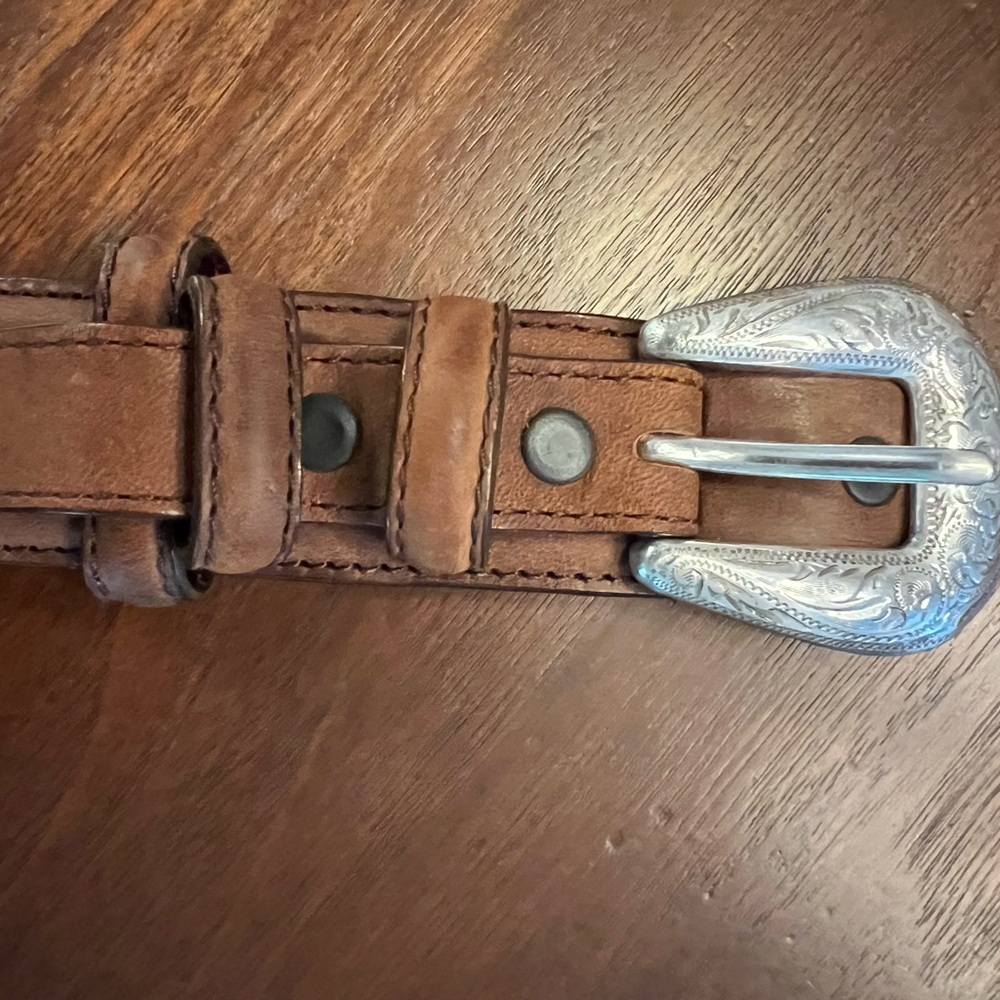 Vintage Silver Creek leather belt 42” - Picture 3 of 6